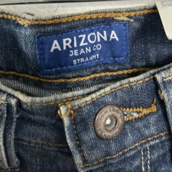 Arizona Jean Co Jeans Size 12 Reg Blue Denim Straight Leg Adjustable - Picture 7 of 9